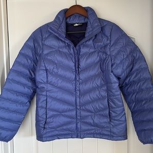 North Face Purple Periwinkle 550 Down Puffer Jacket Full Zip Womens Size‎ Medium